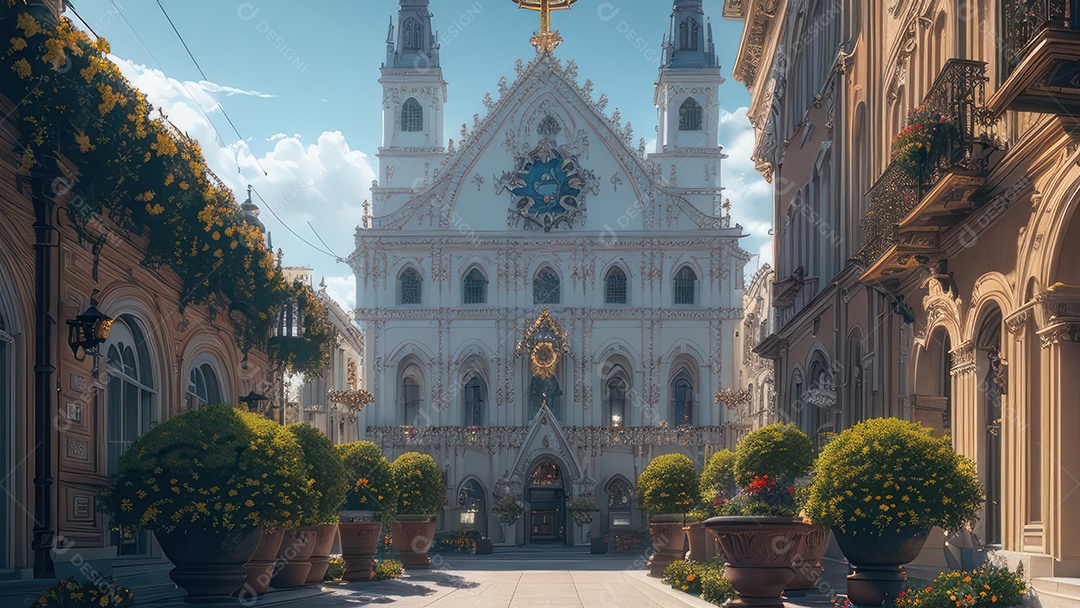 Linda imagem realista de igreja.