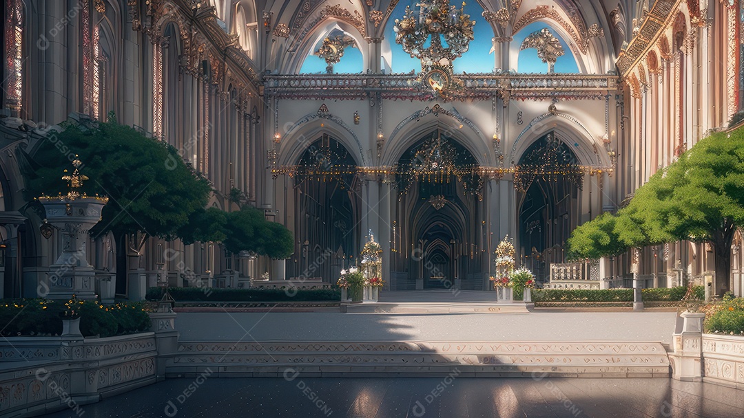 Linda imagem realista de igreja.