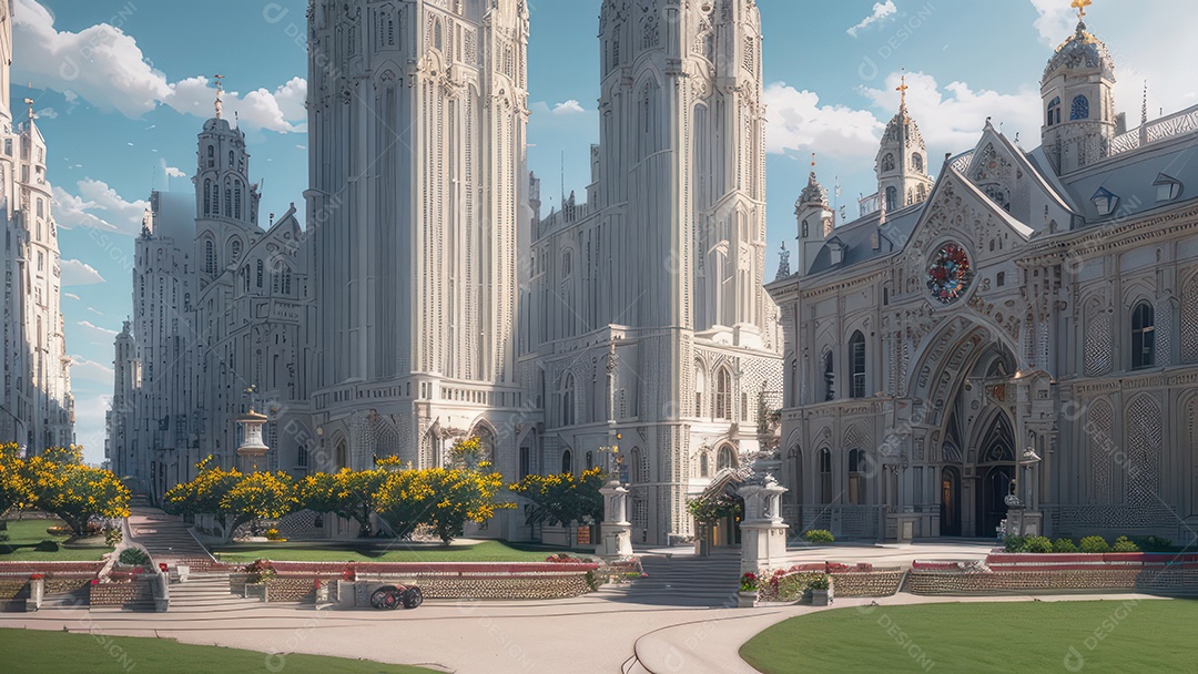 Linda imagem realista de igreja.