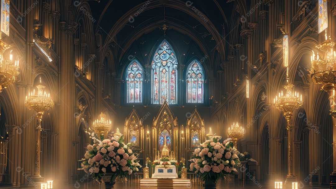 Linda imagem realista de igreja.