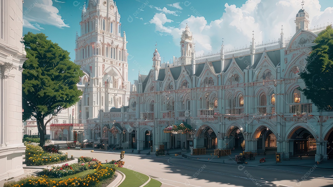 Linda imagem realista de igreja.