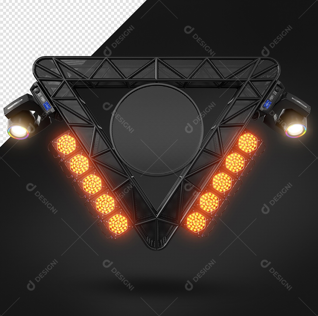 Triângulo De Luz De Led Elemento 3D Para Composição PSD