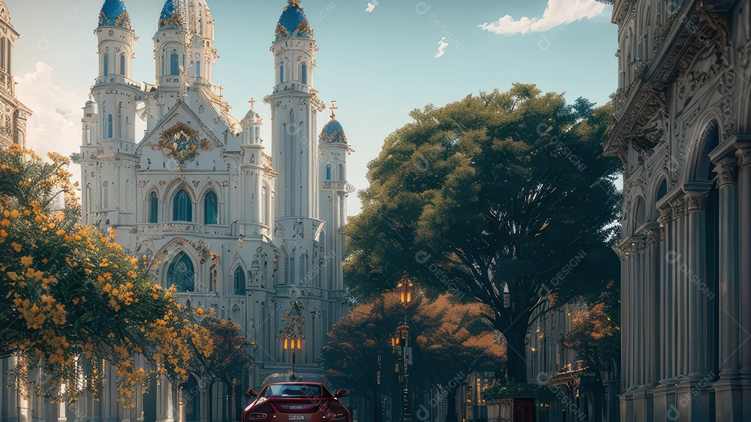 Linda imagem realista de igreja.