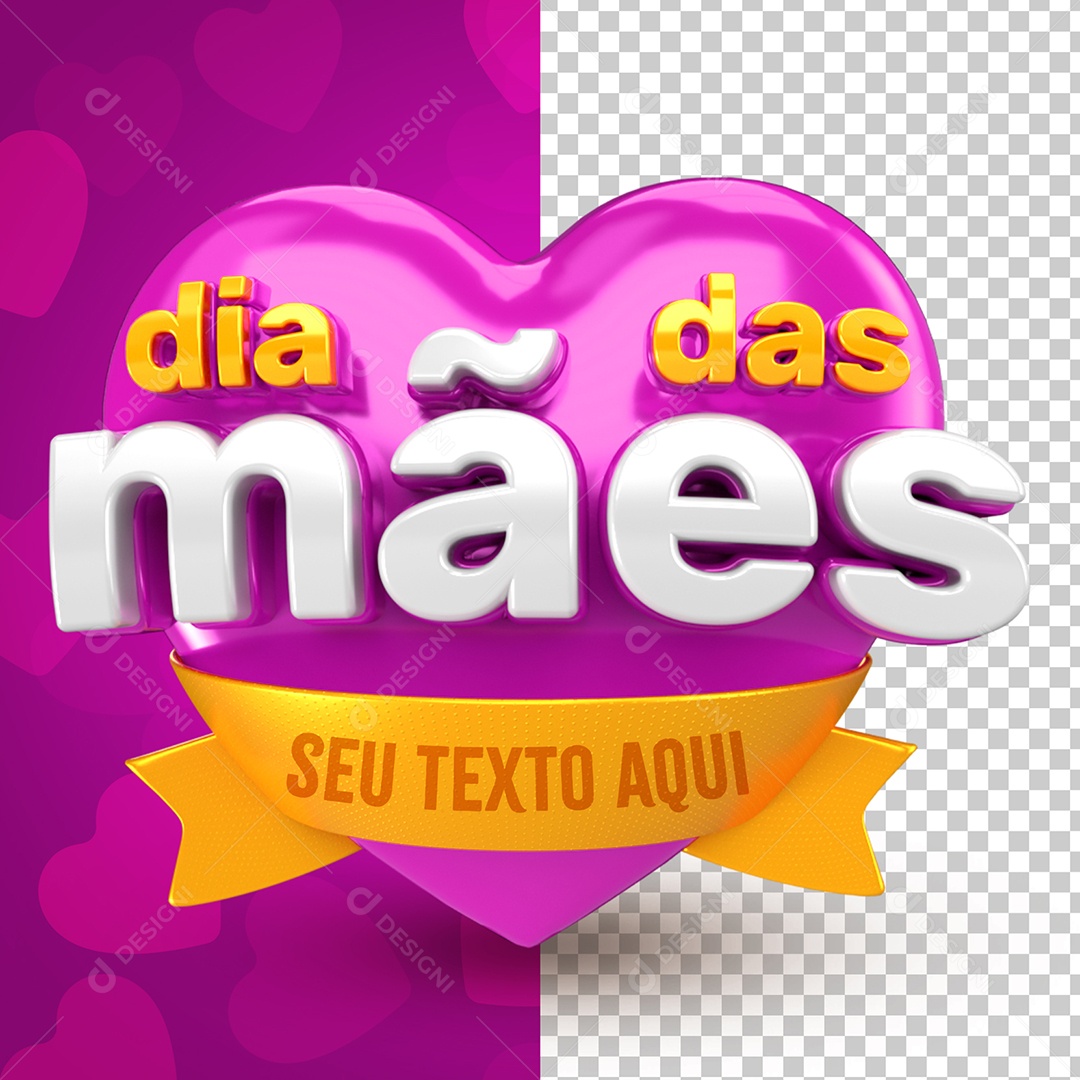 Selo 3D Para Composição Dia Das Mães PSD