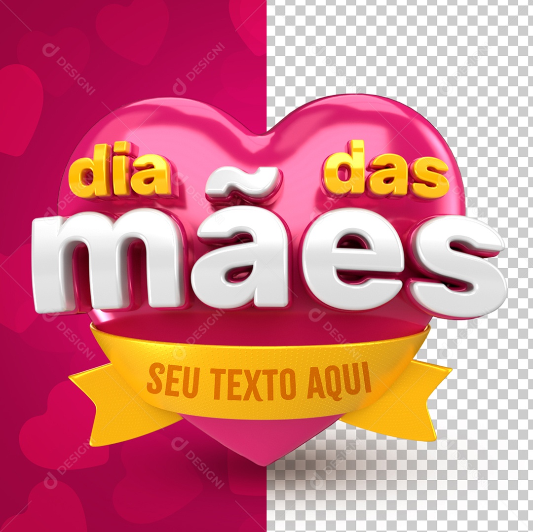 Selo 3D Para Composição Dia Das Mães PSD