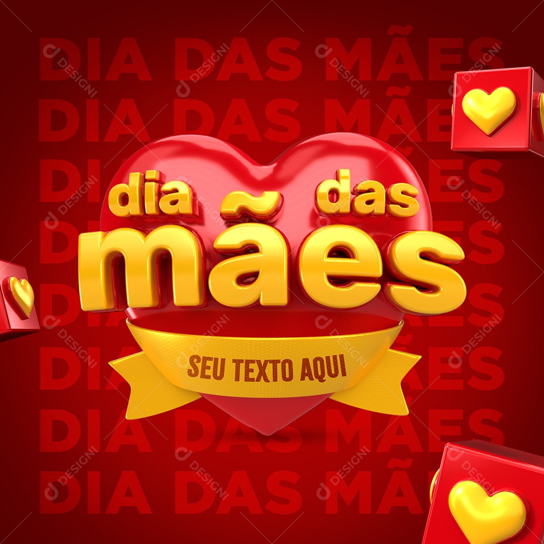 Selo 3D Para Composição Dia Das Mães PSD