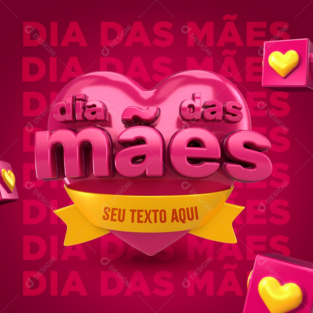 Selo 3D Para Composição Dia Das Mães PSD