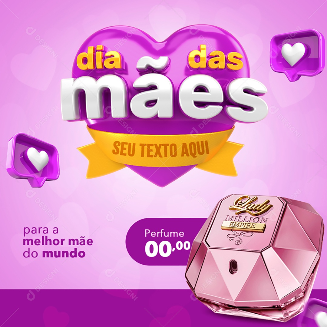 Dia Das Mães Dê Amor Para Quem te Ama Social Media PSD Editável
