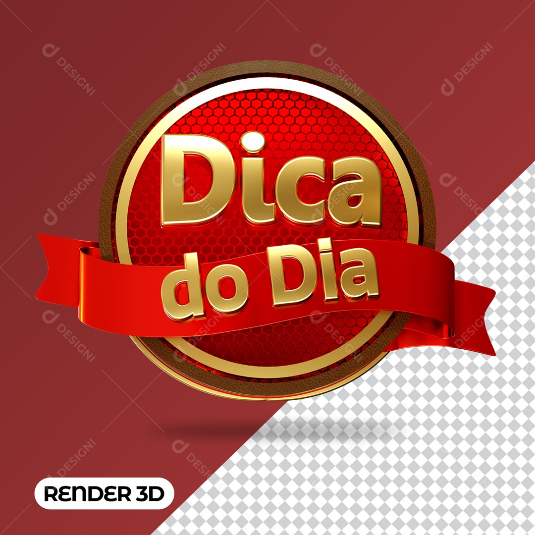 Selo 3D Dica Do Dia Para Composição PSD