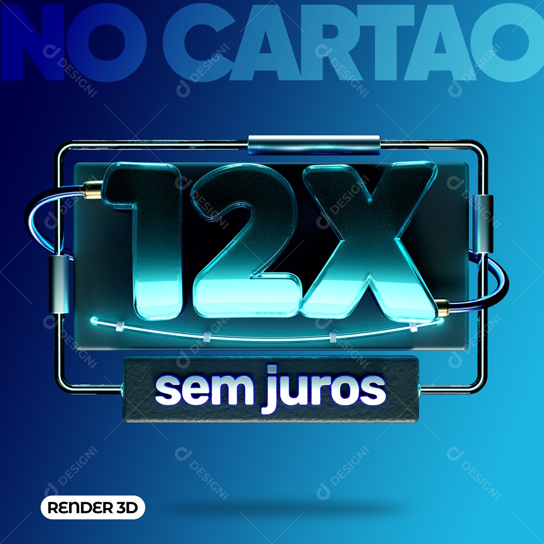 Elemento 3D No Cartão 12X Sem Juros Para Composição PSD