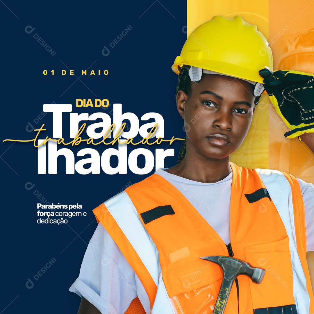Dia do Trabalhador 01 de Maio Social Media PSD Editável