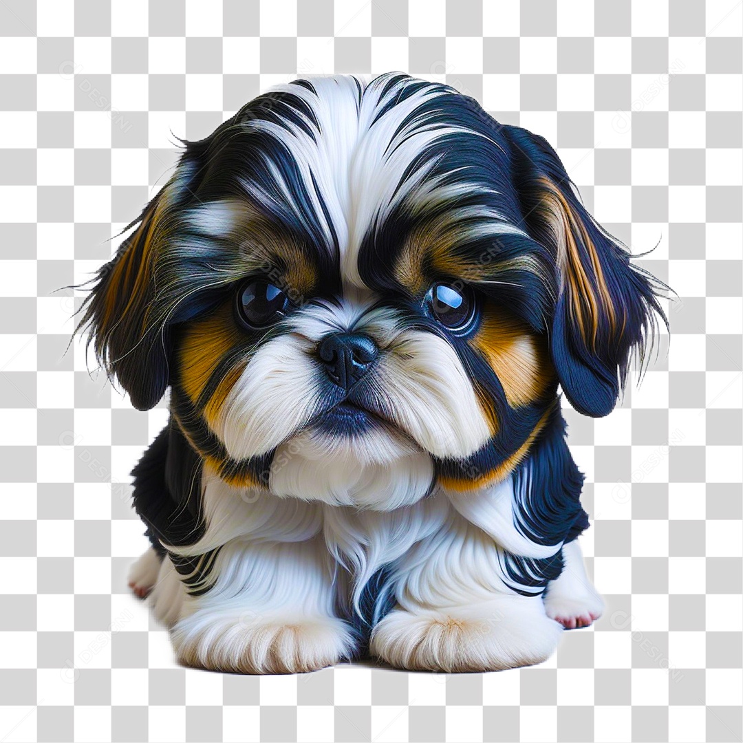 Cachorro Branco e Preto PNG Transparente