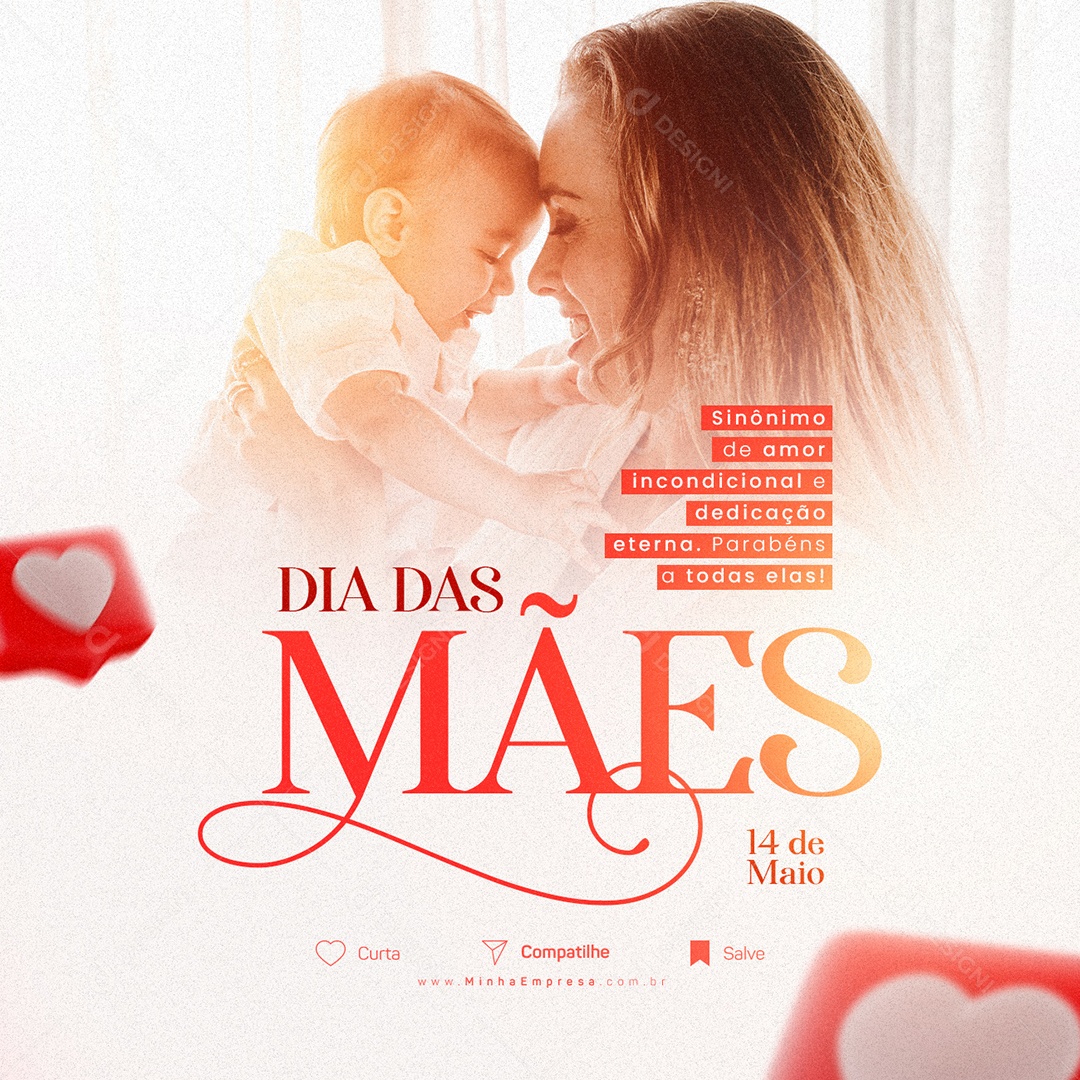 Sinônimo De Amor Incondicional e Dedicação Eterna Dia Das Mães Social Media PSD Editável