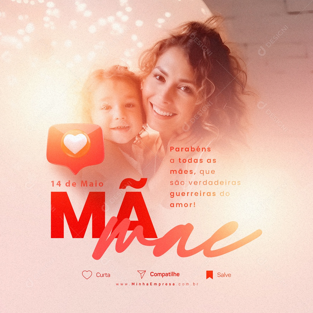Parabéns A Todas As Mães Pelo Seu Dia Especial Feliz Dia Das Mães Social Media PSD Editável