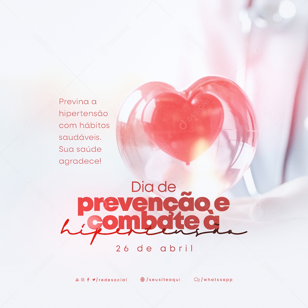 Previna A Hipertensão Com Hábitos Saudáveis Dia De Prevenção E Combate À Hipertensão Arterial Social Media PSD Editável