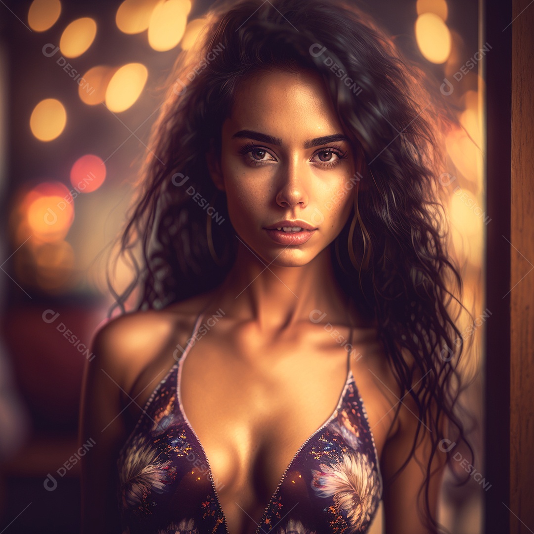 Mulher jovem e bonita olhando para a câmera, close-up.