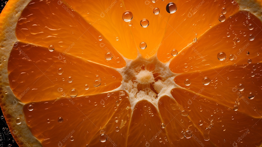 Fatia de laranja fresca.