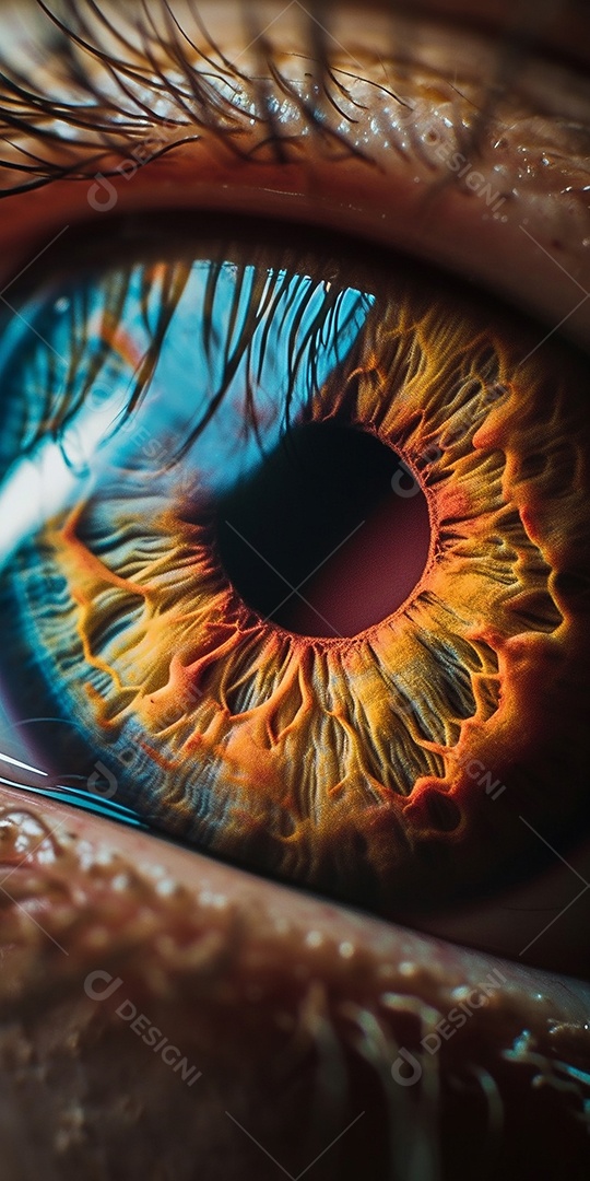 Íris do olho humano close-up, macro.