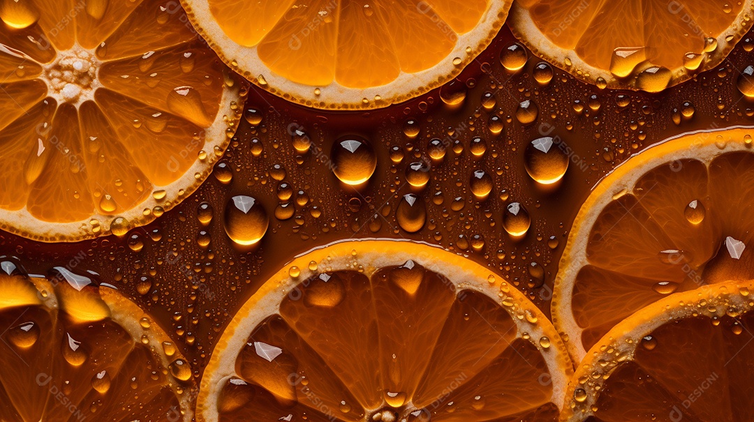 Laranja fresca em fundo escuro.