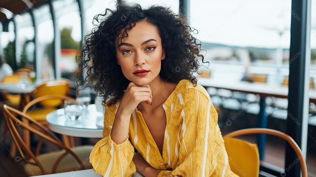 Mulher bonita olhando para a câmera