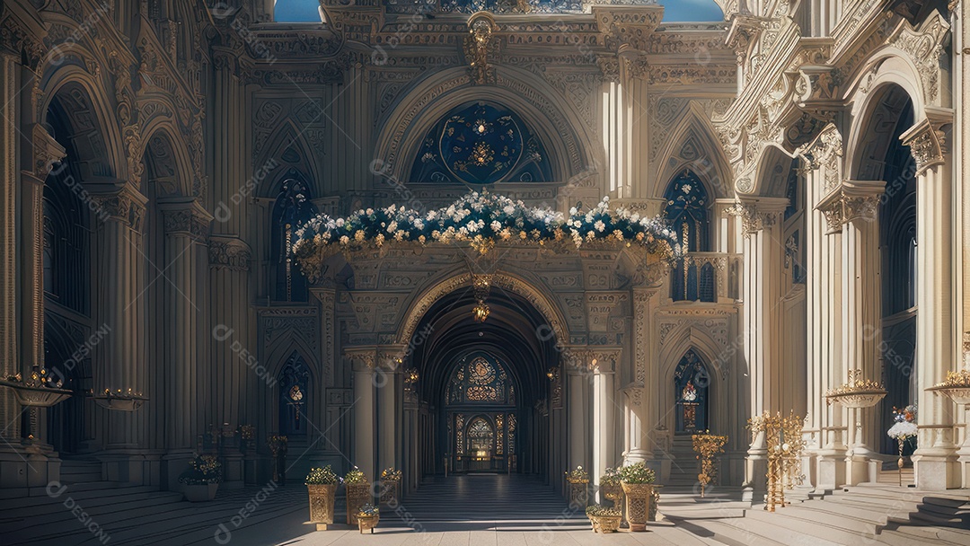 Linda imagem realista de igreja.