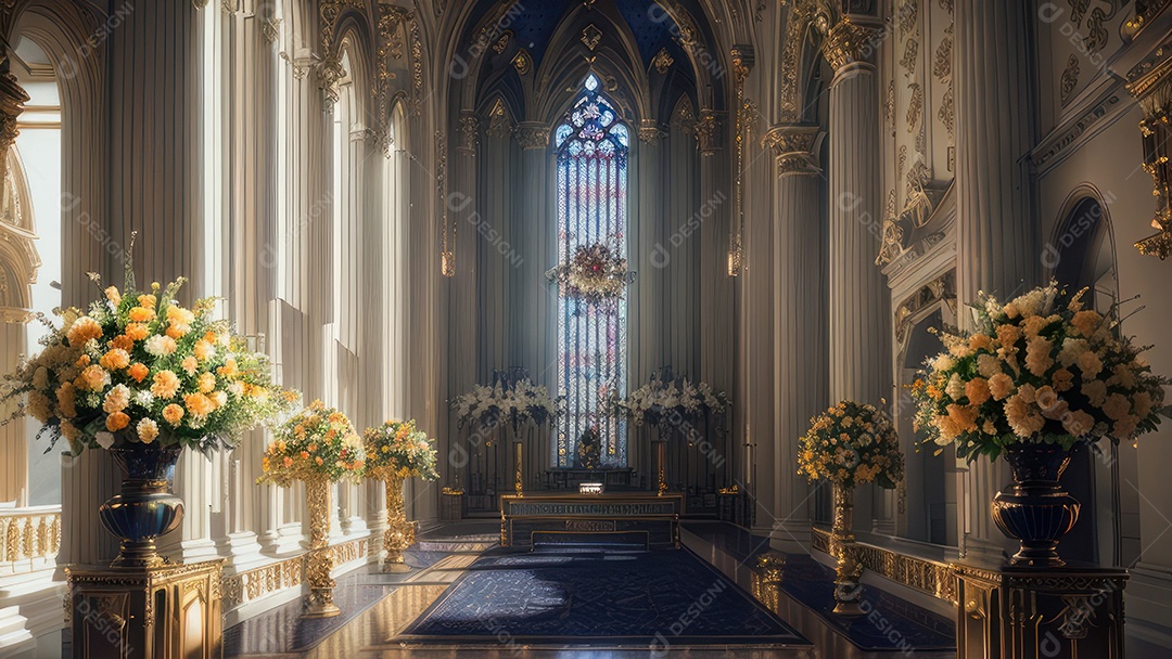 Linda imagem realista de igreja.