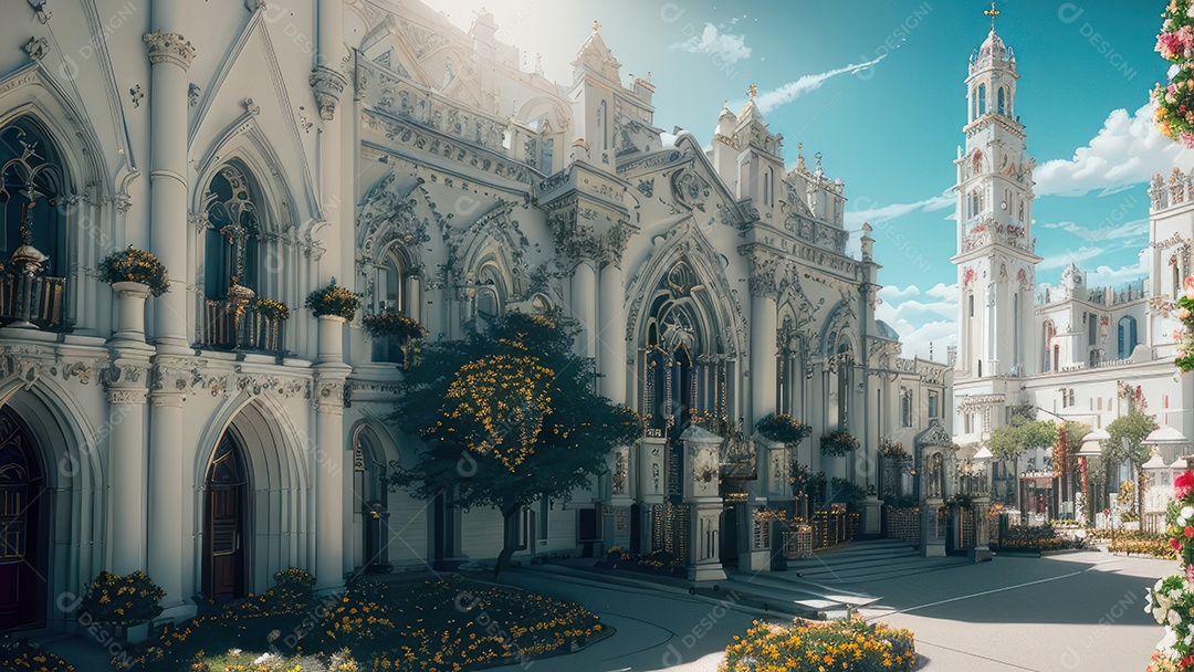 Linda imagem realista de igreja.