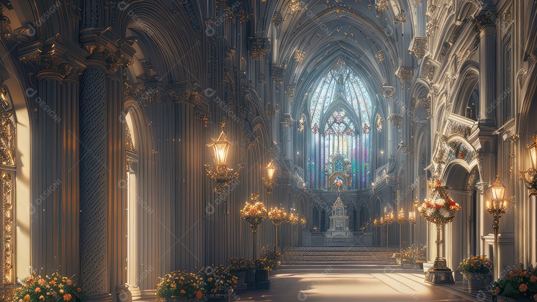 Linda imagem realista de igreja.