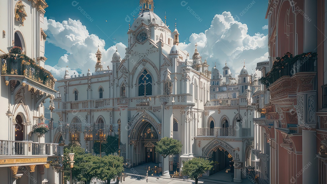 Linda imagem realista de igreja.