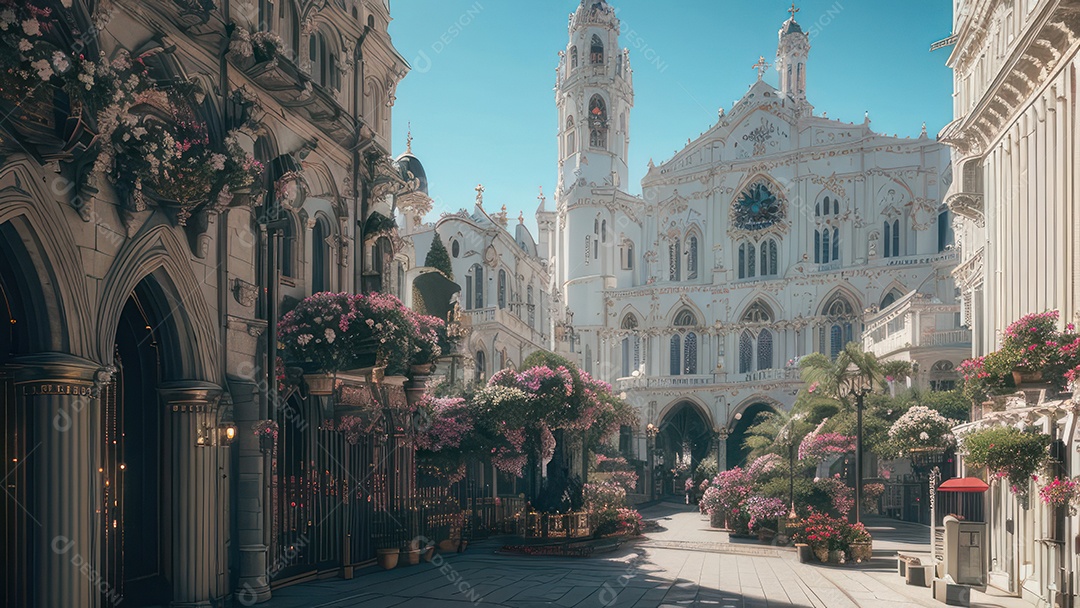 Linda imagem realista de igreja.