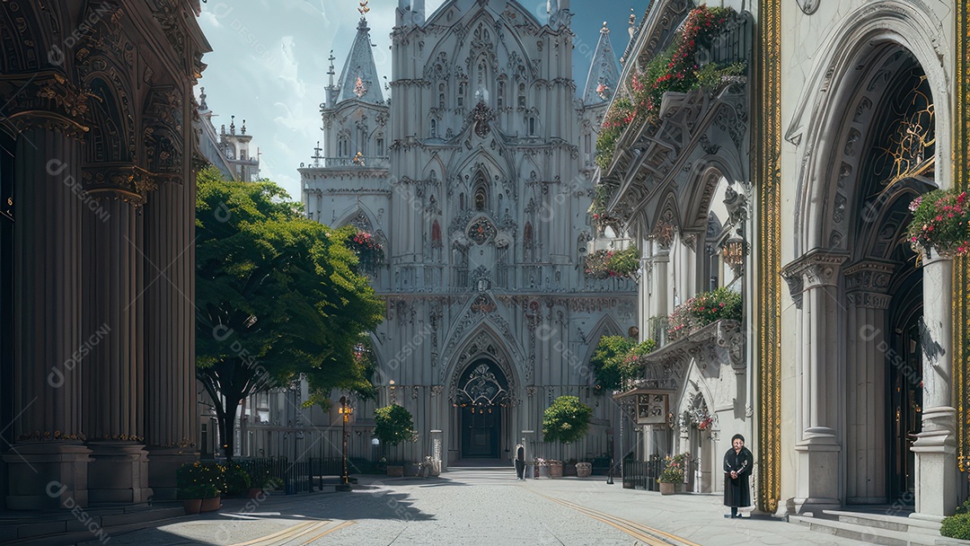 Linda imagem realista de igreja.