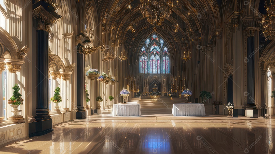 Linda imagem realista de igreja.