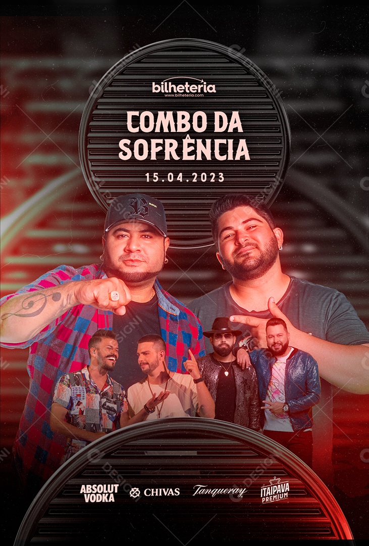 Combo Da Sofrência Flyer Os Barões Da Pisadinha Ciro Netto & Manuel Diego & Arnaldo Social Media PSD Editável