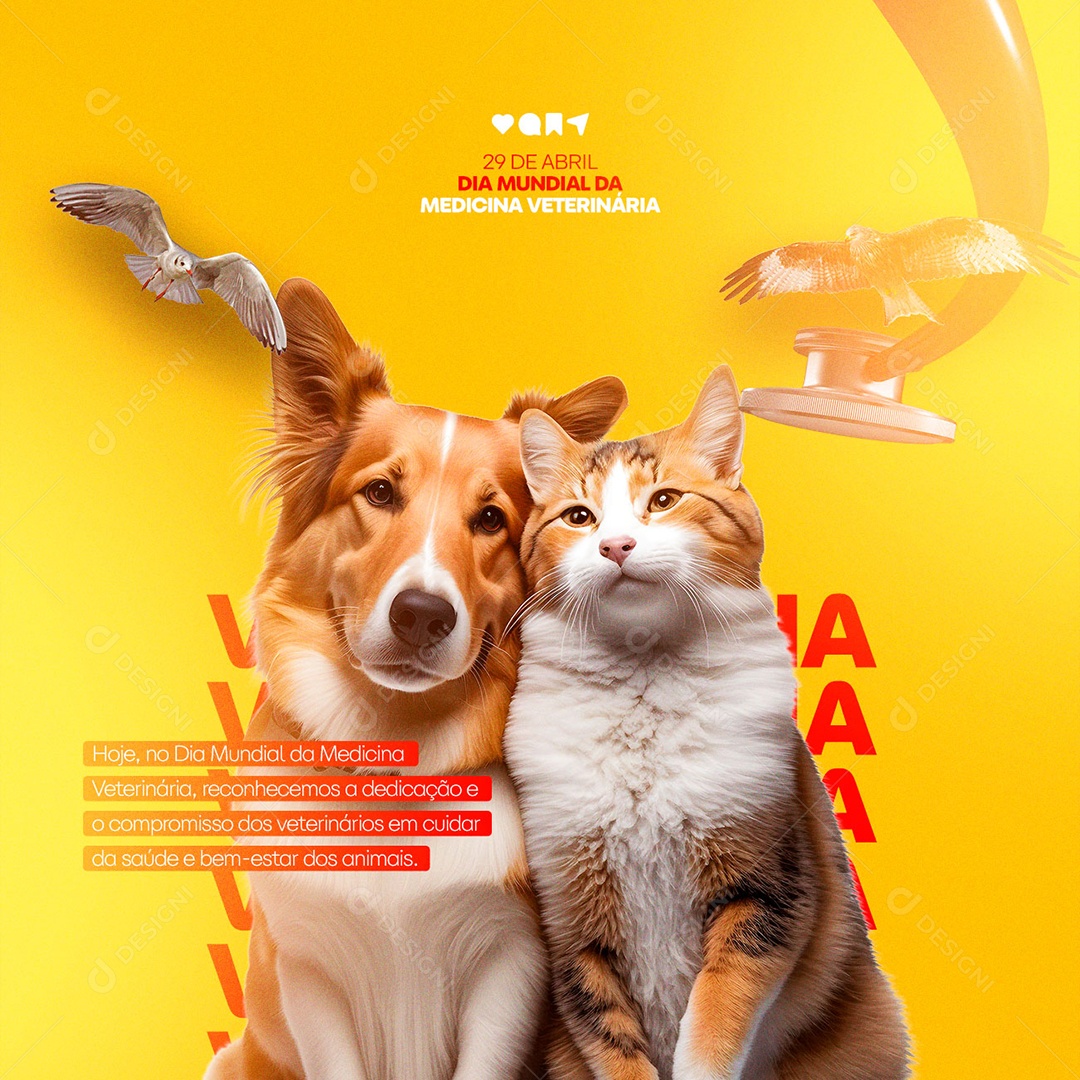 Hoje No Dia Mundial Da Medicina Veterinária 29 De Abril Social Media PSD Editável