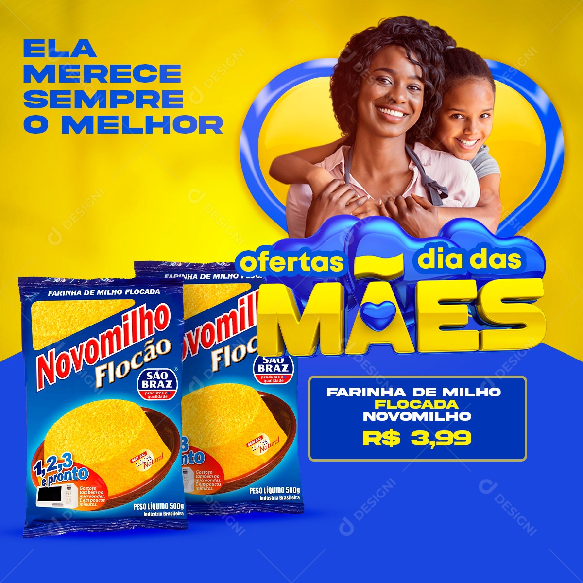 Social Media Dia Das Mães Ofertas Farinha De Milho PSD Editavel