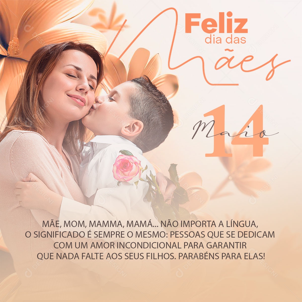 Social Media Feliz Dia Das Mães Garantir Que Nada Falte Aos Seus Filhos PSD Editável