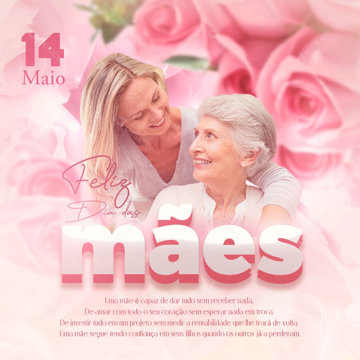 Social Media Feliz Dia Das Mães Capaz De Dar Tudo Sem Receber Nada PSD Editavel
