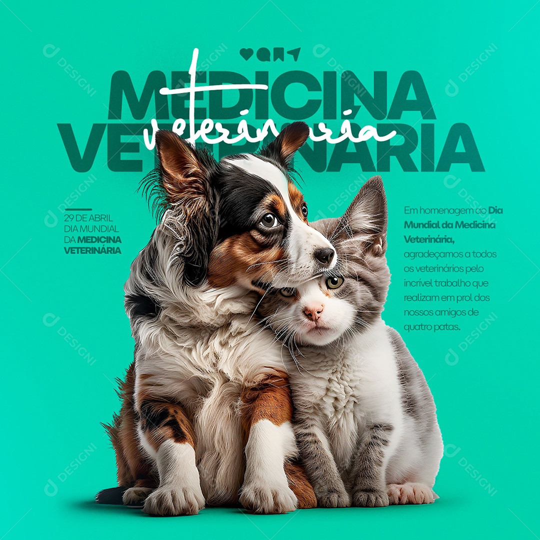 Dia Mundial Da Medicina Veterinária 29 De Abril Social Media PSD Editável