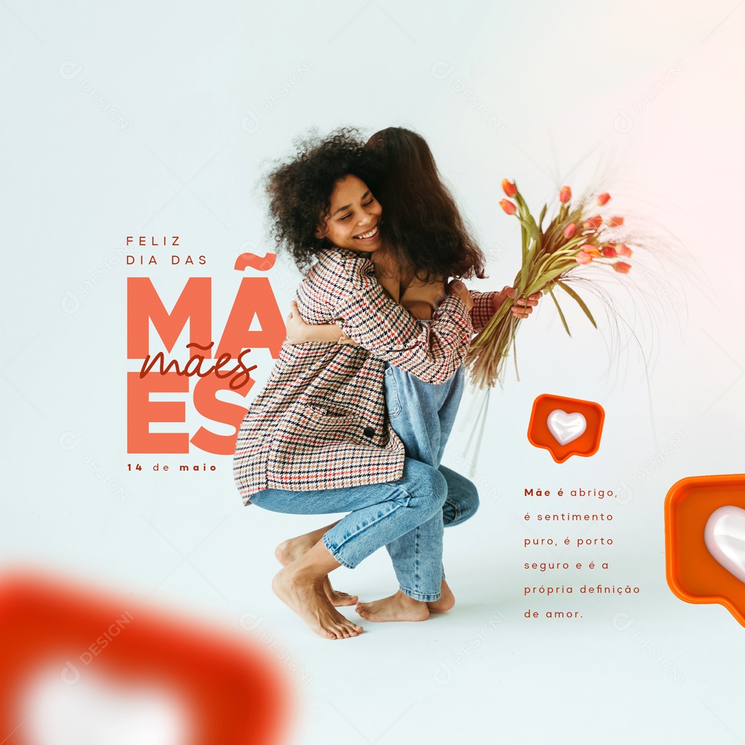 Social Media Dia Das Mães Abrigo E Sentimento Puro PSD Editavel