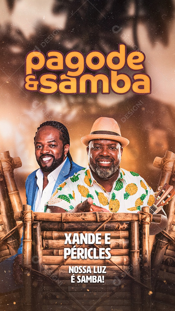 Flyer Pagode e Samba Xande e Péricles Story Social Media PSD Editável