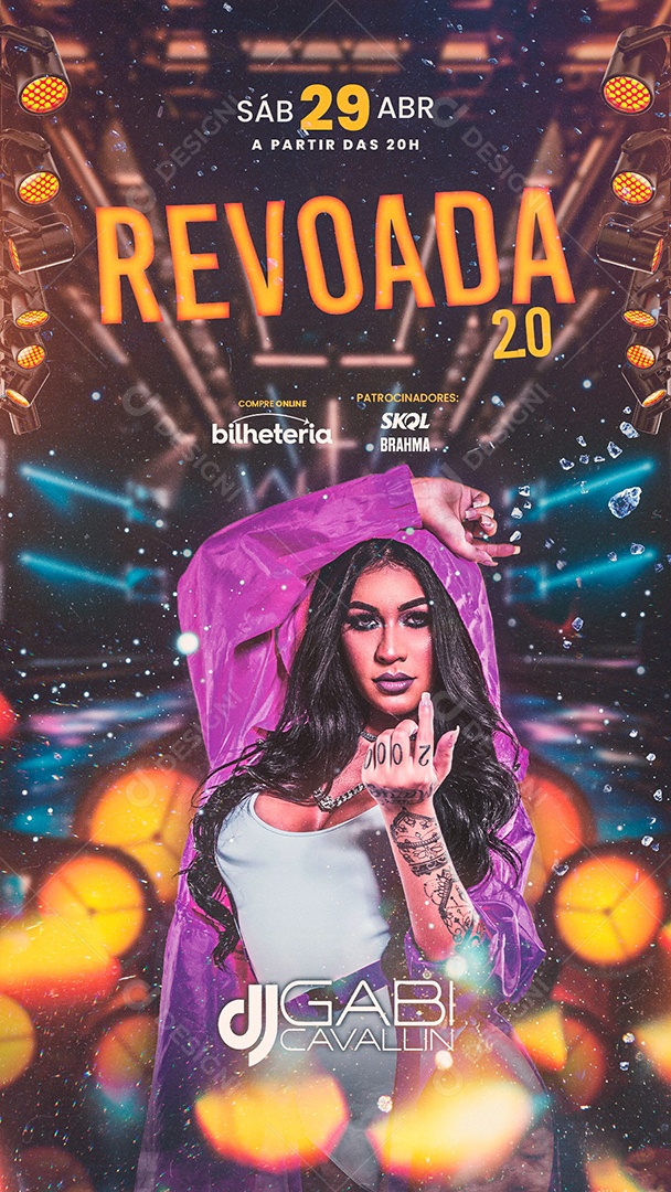 Flyer Revoada Dj Gabi Cavallin Story Social Media PSD Editável