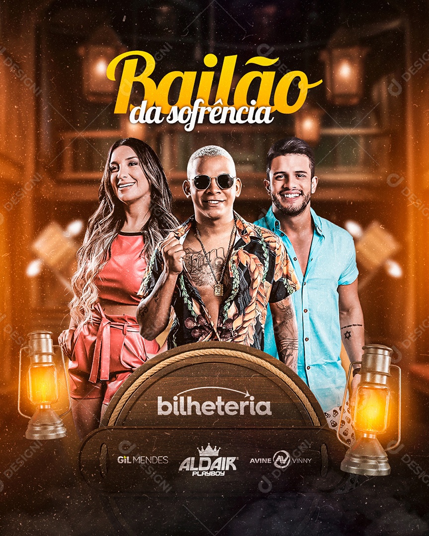 Flyer Bailão da Sofrência Story Social Media PSD Editável