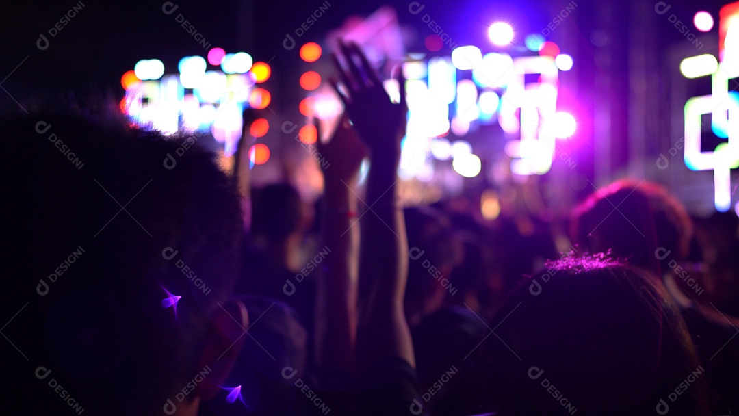 Público animado em festival de musicas