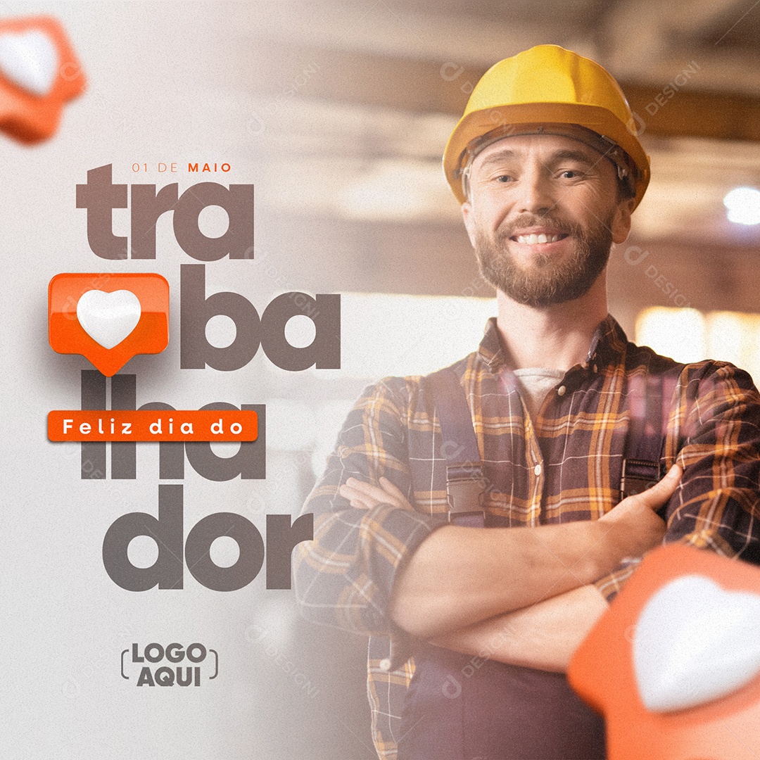 Feliz Dia Do Trabalhador 1 De Maio Social Media PSD Editável