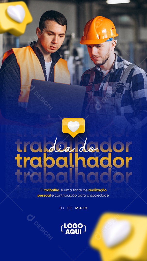 Story O Trabalho é Uma Fonte De Realização Pessoal e Contribuição Dia Do Trabalhador Social Media PSD Editável