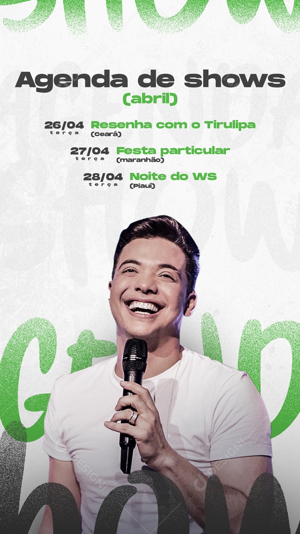 Social Media Flyer Story Agenda De Shows Wesley Safadão PSD Editavel