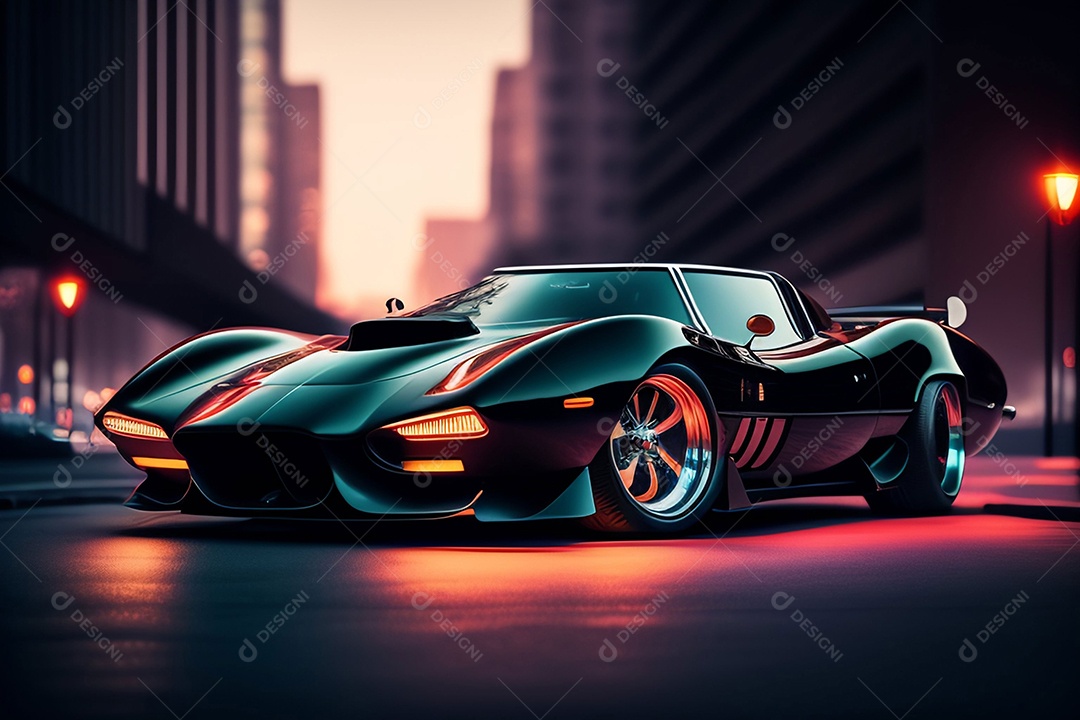 Carro esportivo colorido