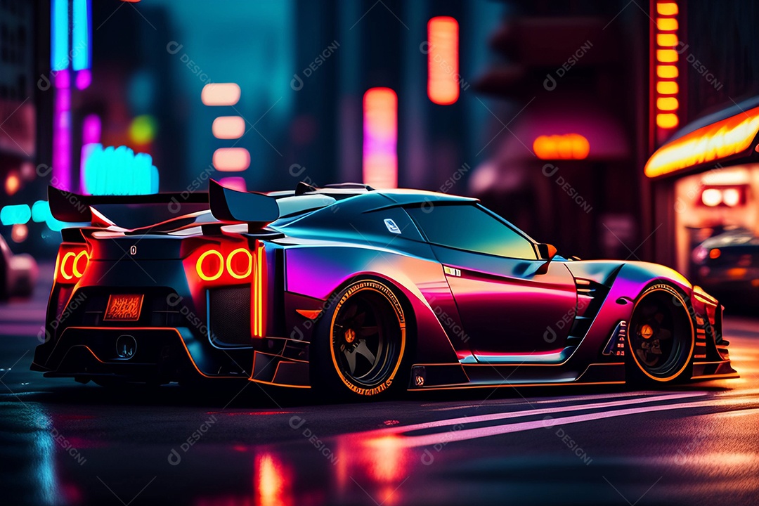 Carro esportivo colorido