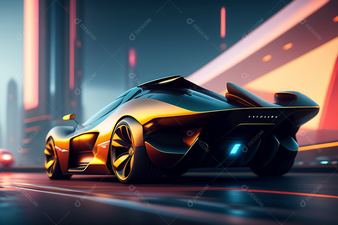 Carro esportivo colorido