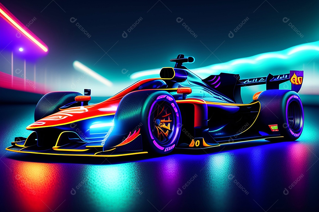 Carro esportivo colorido